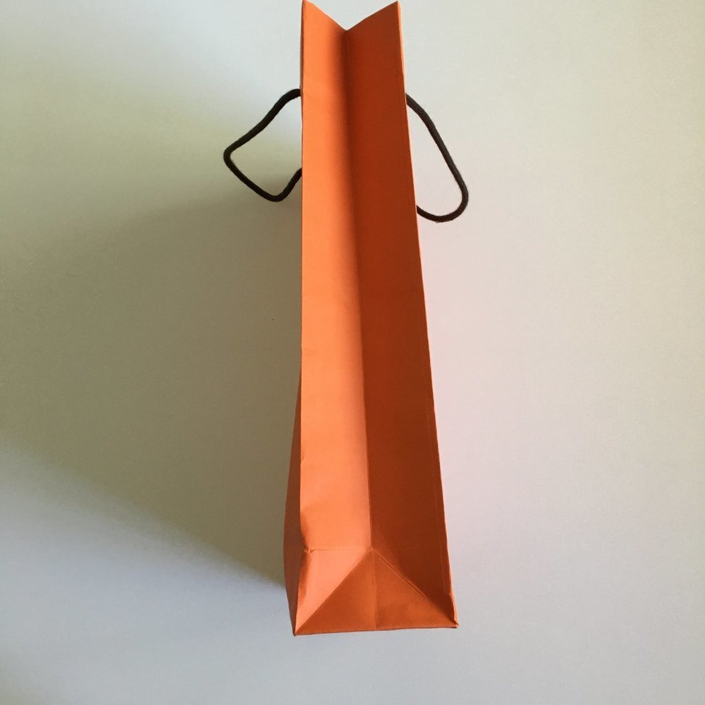 Hermes Paper Bag 16.5x11x4 in Rectangular Shopping Bag Orange Authentic w/flaw - Picture 7 of 13